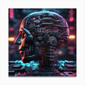 Cyborg Head 32 Canvas Print