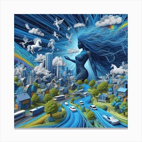 City In The Sky 2 Canvas Print