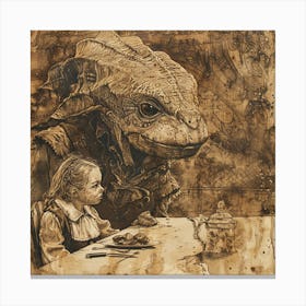 Lizard And Child Canvas Print