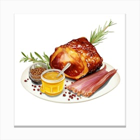 Ham With Honey And Rosemary Canvas Print