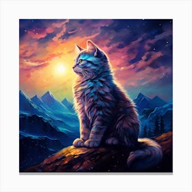 Cat In The Mountains Canvas Print