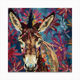 Patchwork Quilted Donkey 1 Canvas Print