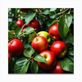 Red Apples On A Tree Canvas Print