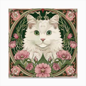 Cat With Flowers 10 Canvas Print