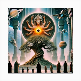 Tree Of Life Furturism Canvas Print