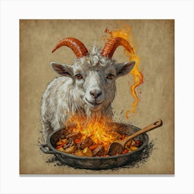 Goat On Fire 2 Canvas Print