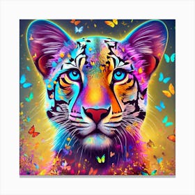 Tiger With Butterflies Canvas Print