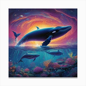 Humpback Whales Canvas Print