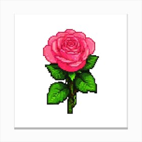 Pixel Rose 4 Canvas Print