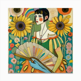 'Sunflower Girl' Canvas Print