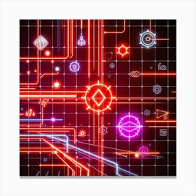 Retro Futuristic Elements,Retro Futuristic Background,Retro Futuristic Templates (88) Canvas Print