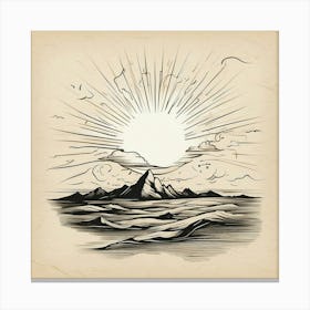 Sun Rising Over The Ocean Canvas Print