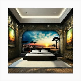 Sunset Bedroom Canvas Print