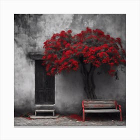Tree And A Bench Canvas Print
