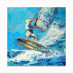 A Windsurfing Oil Painting Illustration 1718707403 2 Canvas Print