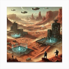 Red Desert Training Grounds Scifi Canvas Print