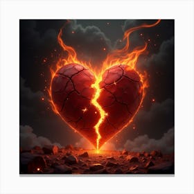 Smouldering heart , broken but a burning hope lingers Canvas Print