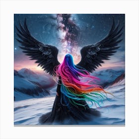 Angel With Rainbow Hair 1 Canvas Print