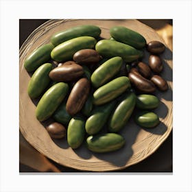 Green Beans On A Plate 1 Canvas Print