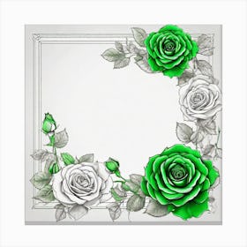 Frame With Roses 1 Canvas Print