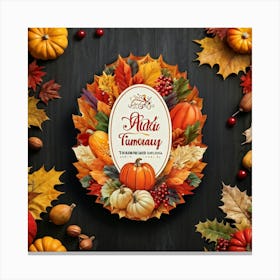 Thanksgiving Card Canvas Print