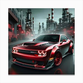 Metallic Red Dodge Hell Cat Full Body Kit 3 Canvas Print