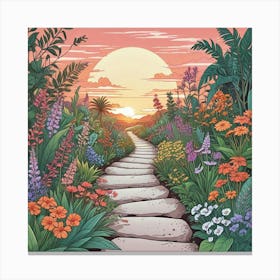 Into The Garden Ai Art Wall Art Design Illustration (9) Canvas Print