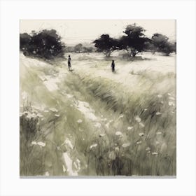 'Walking In The Field' Canvas Print