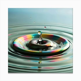 Rainbow Water Drop Canvas Print