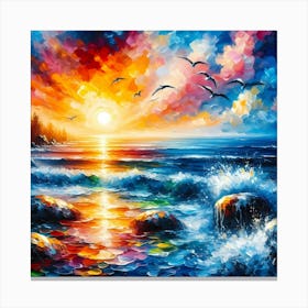 Sunset On The Sea 1 Canvas Print