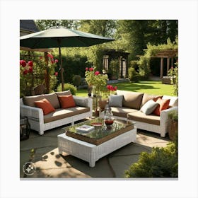 Wicker Patio Furniture Canvas Print