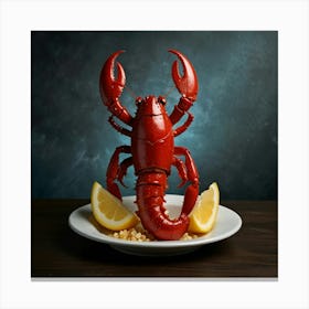 Lobster On A Plate Canvas Print