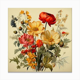 Stunning Boho Floral Arrangements: Wildflower and Herb Bouquets in Rustic Style, Flowers In A Vase Canvas Print