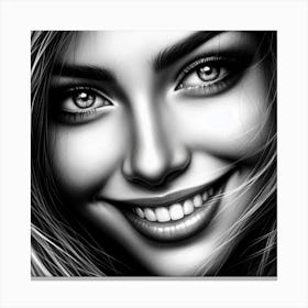 Black And White Portrait Of A Woman 37 Canvas Print