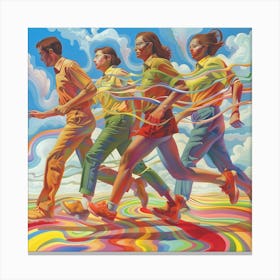 'The Rainbow Runners' Canvas Print