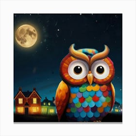 Owl At Night Canvas Print