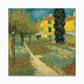 Garden in Bloom Arles, c.1888 Vincent van Gogh 1 Canvas Print