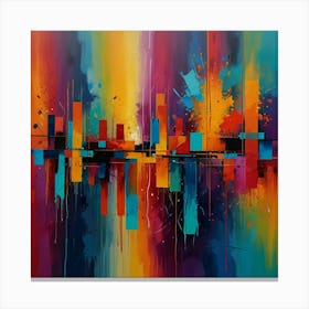 Abstract Cityscape Painting Canvas Print