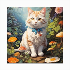 Cat In The Forest Canvas Print