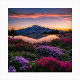 Sunset In The Mountains Canvas Print