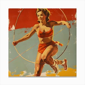 Soviet Themed Female Gymnastics Canvas Print