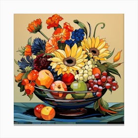 Flowers In A Bowl Canvas Print