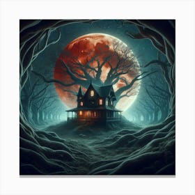 Haunted House In The Woods Canvas Print