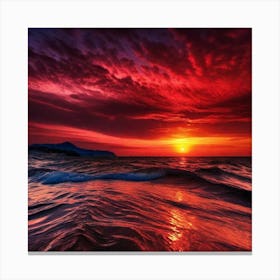 Sunset Over The Ocean 140 Canvas Print