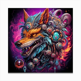 Steampunk wolf head Canvas Print