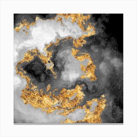 100 Nebulas in Space with Stars Abstract in Black and Gold n.027 Canvas Print