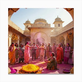 Holi Festival In India Canvas Print