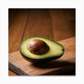 Avocado On A Cutting Board Canvas Print