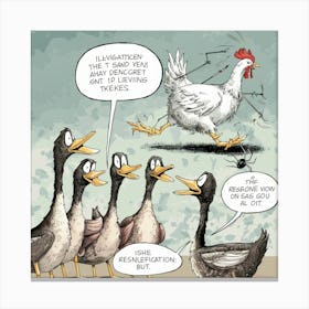 Ducks And Chickens Canvas Print