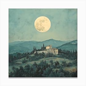 Full Moon Over Tuscany 2 Canvas Print